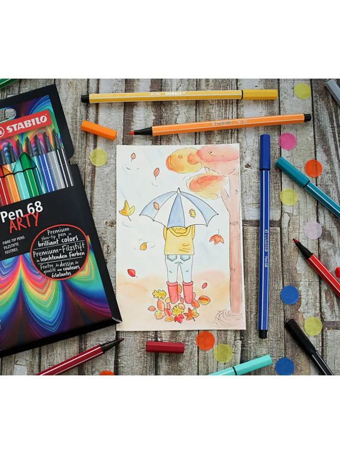 Premium-Filzstifte "STABILO Pen 68-ARTY" - 18 Stück