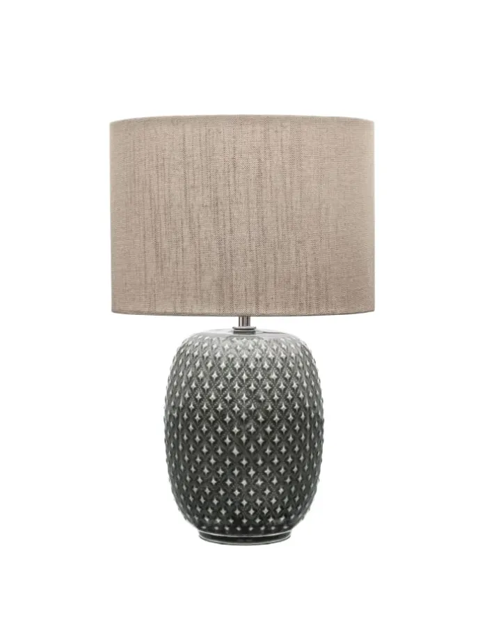 Pretty Classy Tischleuchte max60W E27 Dunkelgrau/Beige 230V Keramik