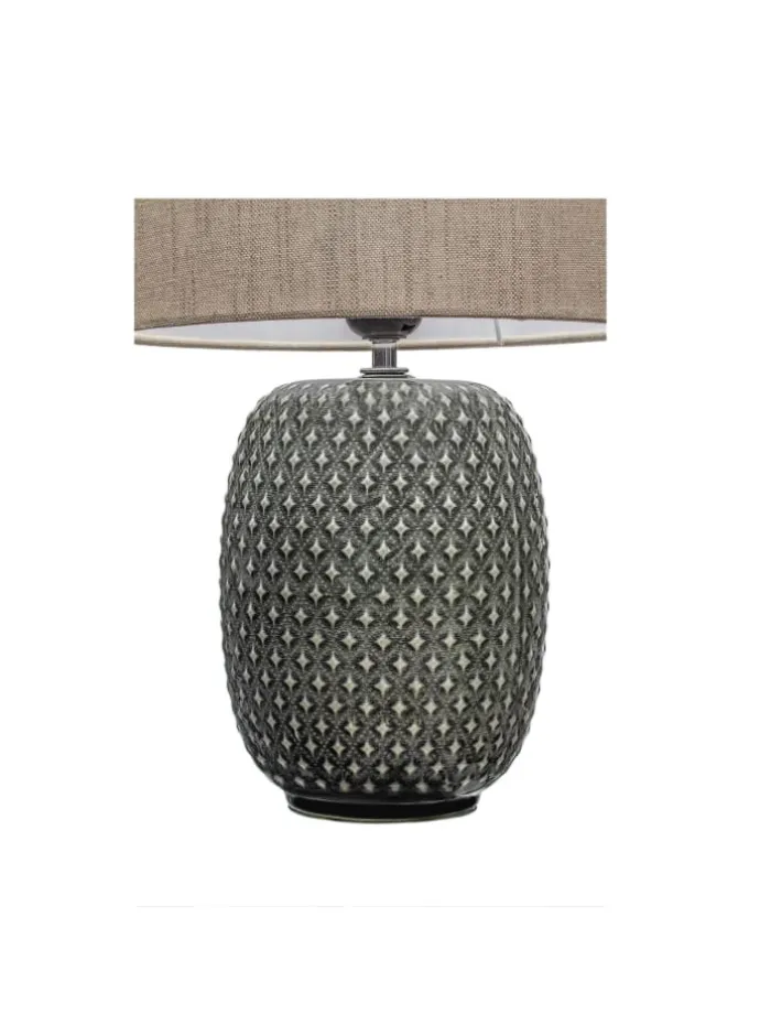 Pretty Classy Tischleuchte max60W E27 Dunkelgrau/Beige 230V Keramik