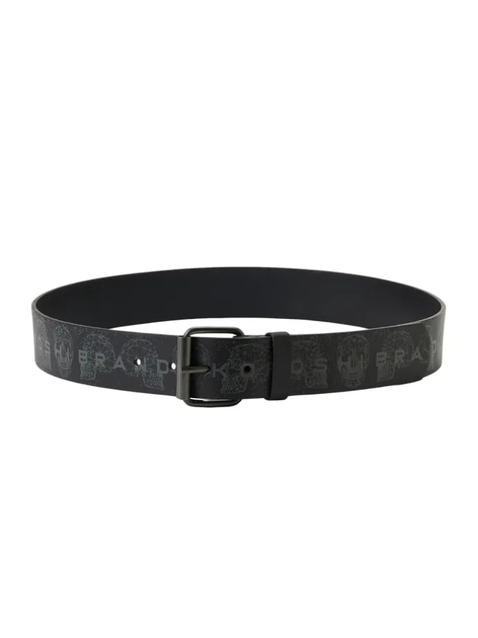 Printed faux leather belt in SCHWARZ