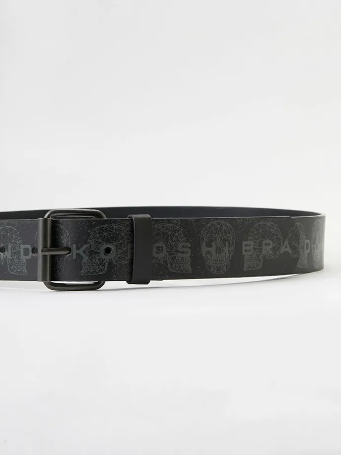Printed faux leather belt in SCHWARZ
