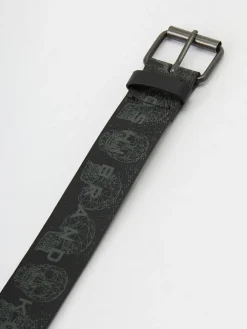 Printed faux leather belt in SCHWARZ