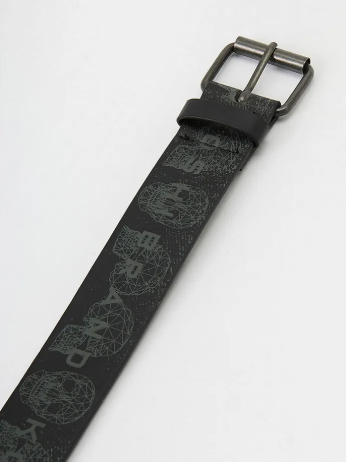 Printed faux leather belt in SCHWARZ