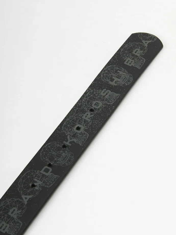 Printed faux leather belt in SCHWARZ