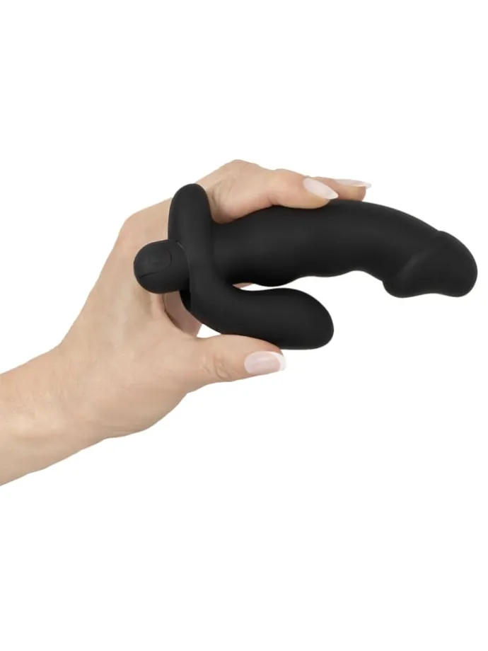 Prostata-Vibrator C*ck Shaped Butt Plug with Vibration in schwarz
