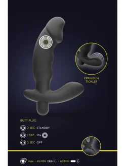 Prostata-Vibrator C*ck Shaped Butt Plug with Vibration in schwarz