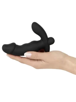 Prostata-Vibrator C*ck Shaped Butt Plug with Vibration in schwarz