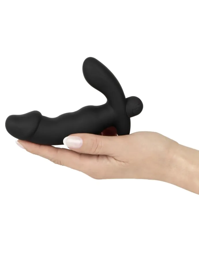 Prostata-Vibrator C*ck Shaped Butt Plug with Vibration in schwarz