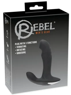 Prostata-Vibrator Rebel Plug mit Perineumreizer in schwarz
