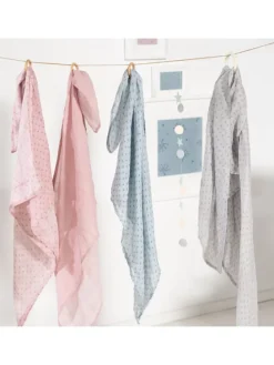 Puck- & Stilltuch Lil Planet 2er Set  rosa/mauve, Bio-Baumwolle