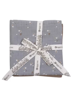Pucktuch 2er-Pack in Jasmin blue/ Balsam cream/ Walnut
