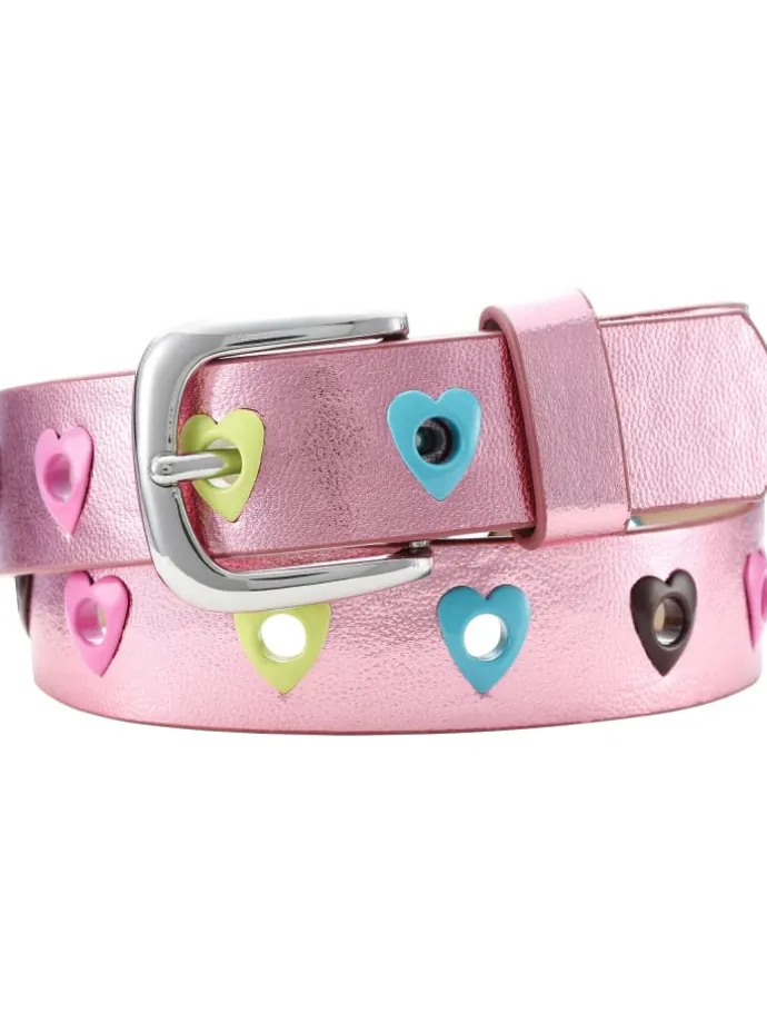 PU-Gürtel Herzchen pink in Pink