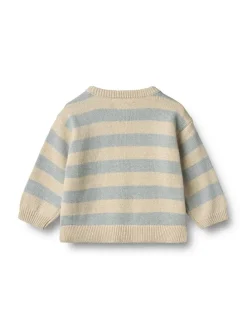 Pullover in Beige/ Hellblau