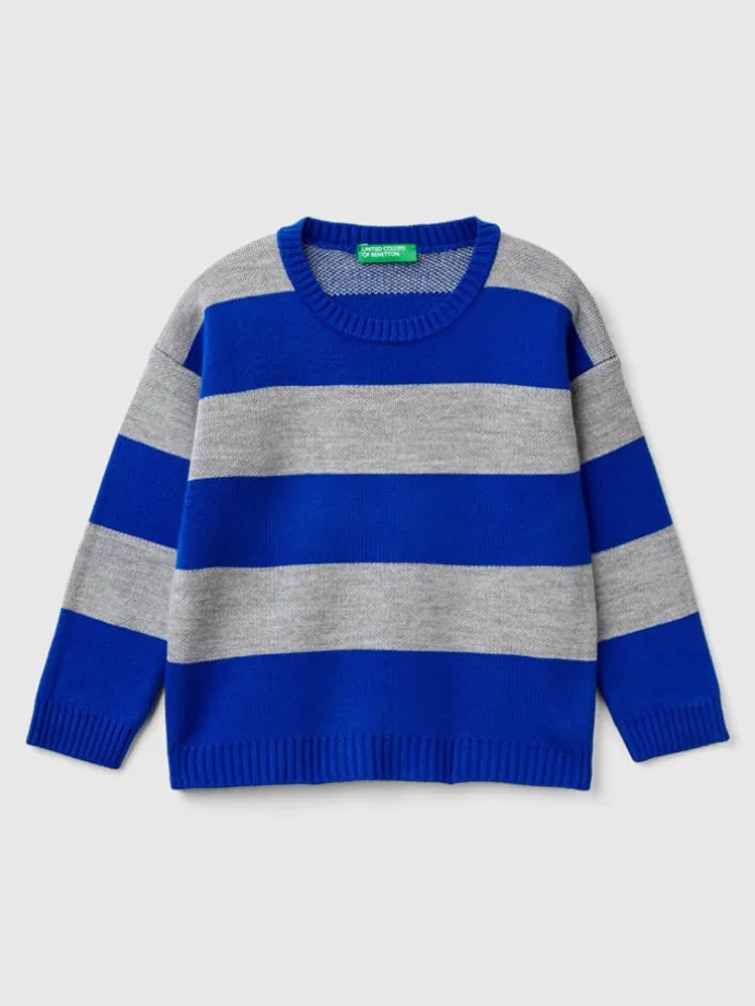 Pullover in Blau/ Grau