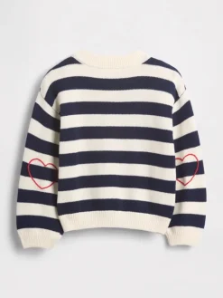 Pullover in Creme/ Dunkelblau