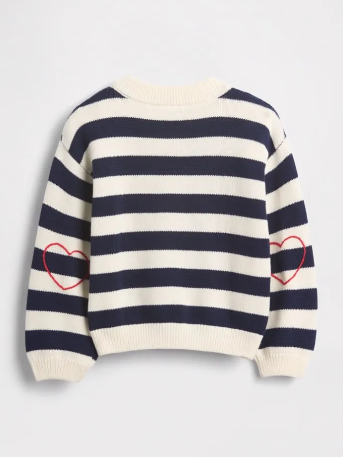 Pullover in Creme/ Dunkelblau
