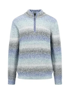 Pullover in Hellblau/ Grau