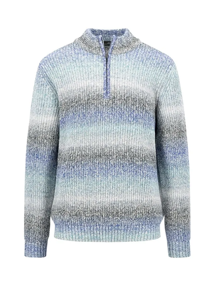 Pullover in Hellblau/ Grau
