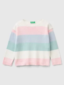 Pullover in Rosa/ Türkis