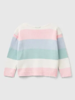 Pullover in Rosa/ Türkis