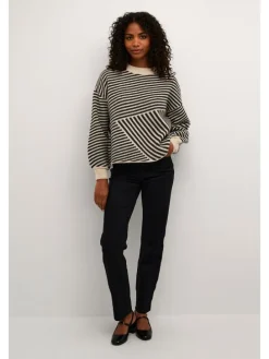 Pullover in Schwarz/ Beige