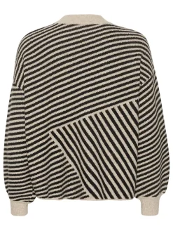 Pullover in Schwarz/ Beige