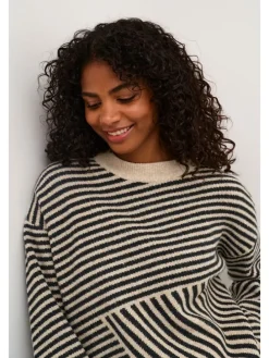 Pullover in Schwarz/ Beige
