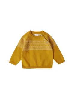 Pullover mit Norweger Muster in mustard