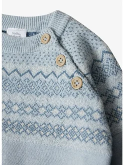 Pullover mit Norweger Muster in light blue