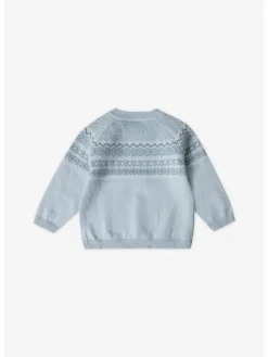 Pullover mit Norweger Muster in light blue