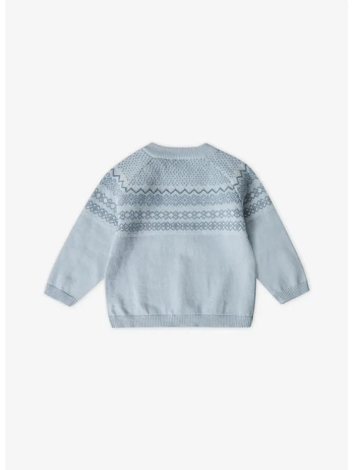 Pullover mit Norweger Muster in light blue