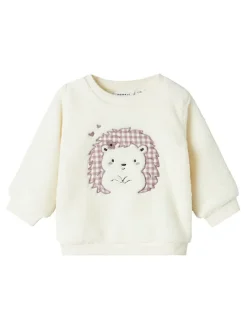 Pullover "Olpa" in Creme/ Lila