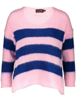 Pullover "Stripes" in Rosa/ Dunkelblau
