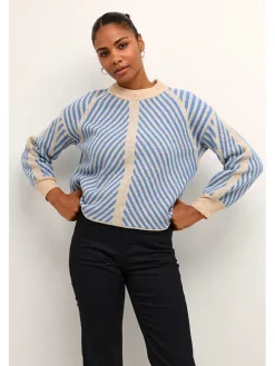 Pullover "Vera" in Beige/ Blau