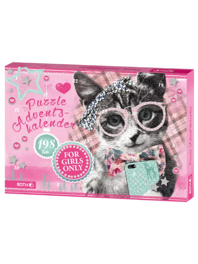 Puzzle-Kalender For Girls - 198 Teile in Rosa
