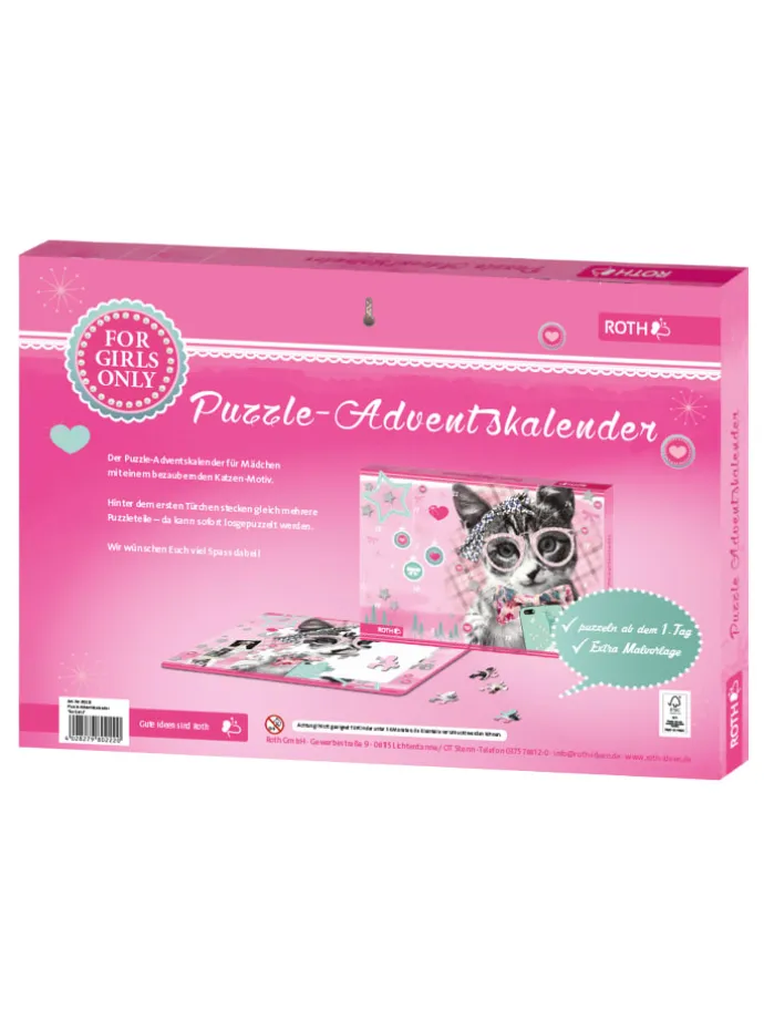 Puzzle-Kalender For Girls - 198 Teile in Rosa