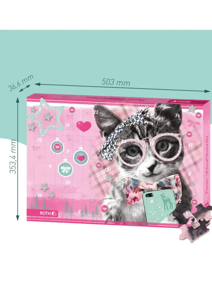Puzzle-Kalender For Girls - 198 Teile in Rosa