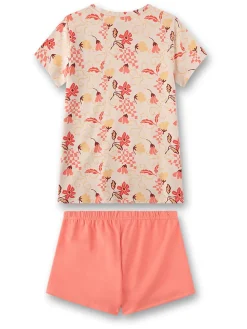 Pyjama in Beige/ Orange