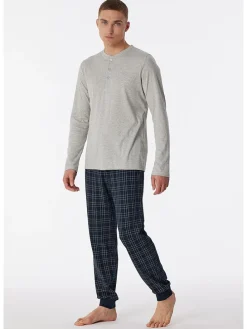 Pyjama in Dunkelblau/ Grau