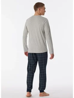 Pyjama in Dunkelblau/ Grau