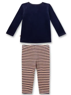 Pyjama in Dunkelblau/ Hellbraun