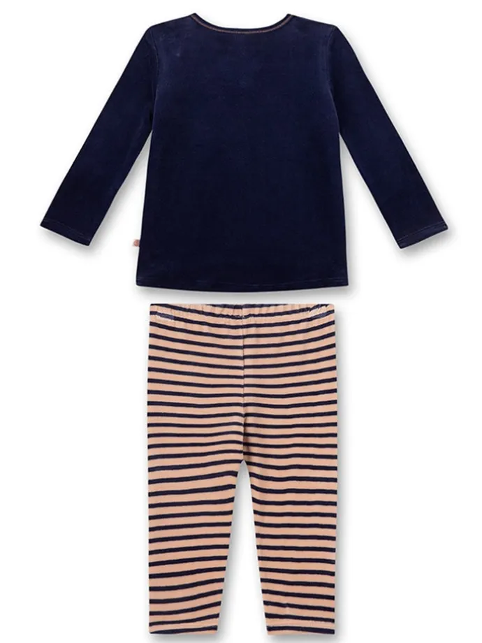 Pyjama in Dunkelblau/ Hellbraun