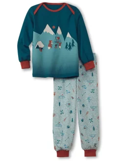Pyjama in Dunkelblau/ Türkis