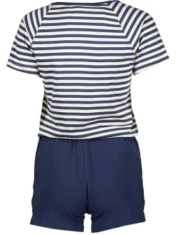 Pyjama in Dunkelblau/ Weiß