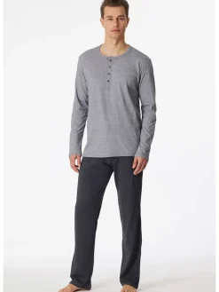 Pyjama in Grau/ Anthrazit