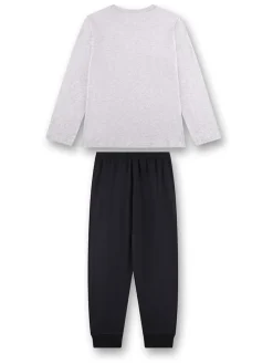 Pyjama in Grau/ Schwarz