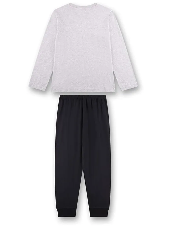 Pyjama in Grau/ Schwarz