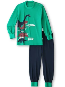 Pyjama in Grün/ Dunkelblau