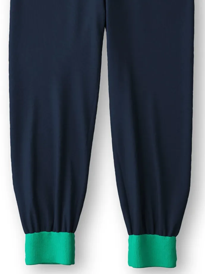Pyjama in Grün/ Dunkelblau