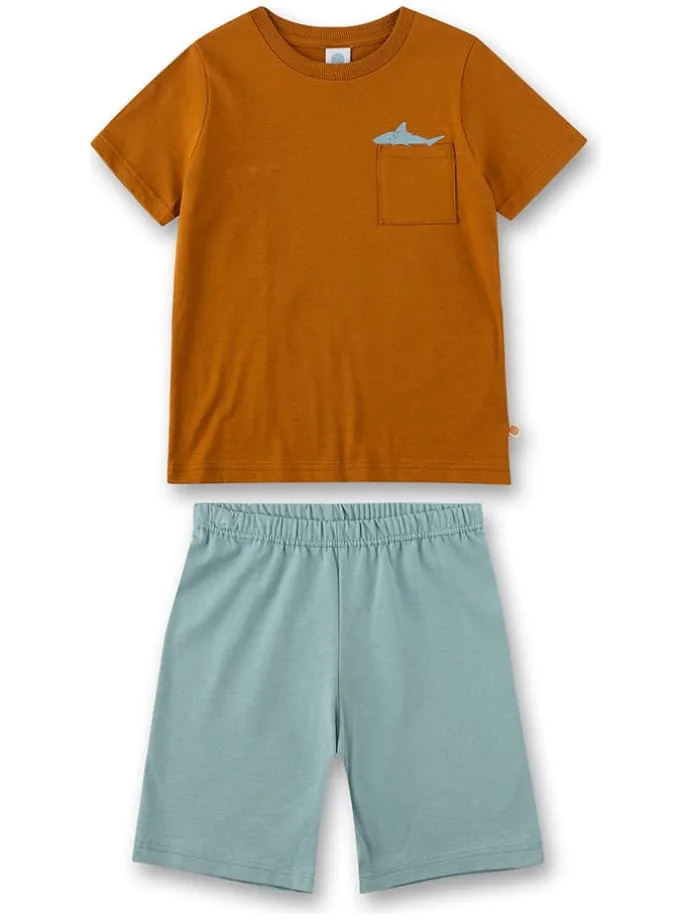Pyjama in Hellblau/ Hellbraun
